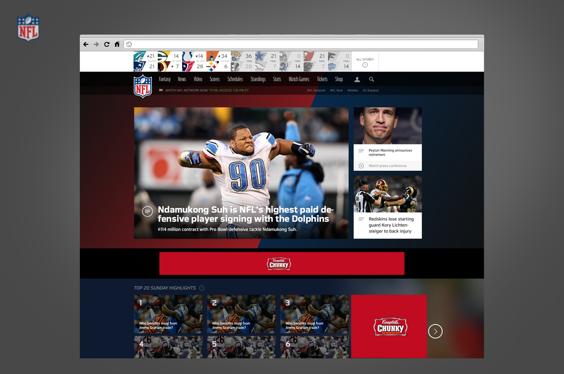 NFL.com Redesign | Big Fire Interactive